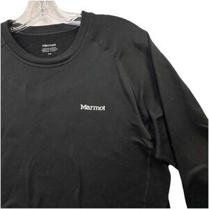 Marmot Shirt Men's Medium Black Base Layer Performance Activewear Long Sleeve